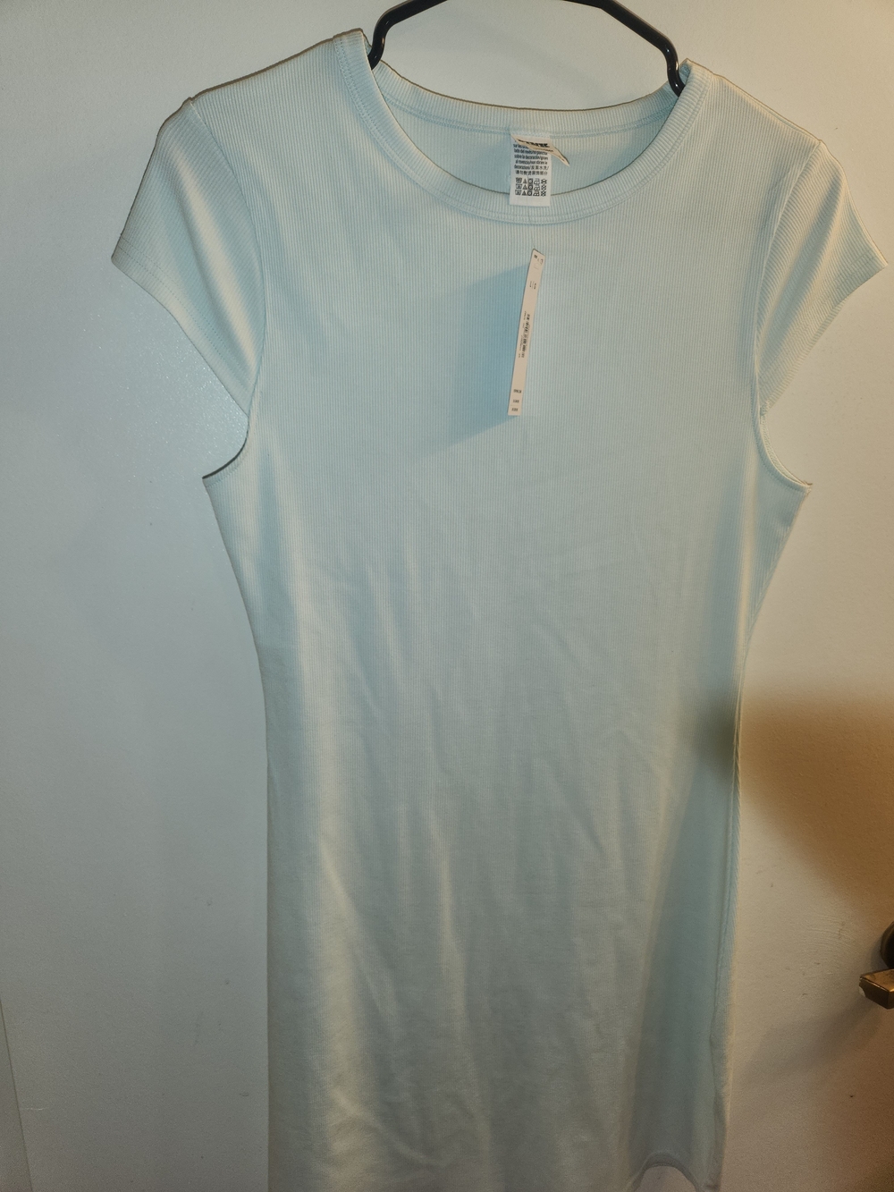 PINK Victoria's Secret Pale Blue Ribbed Short Sleeve Tee Dress